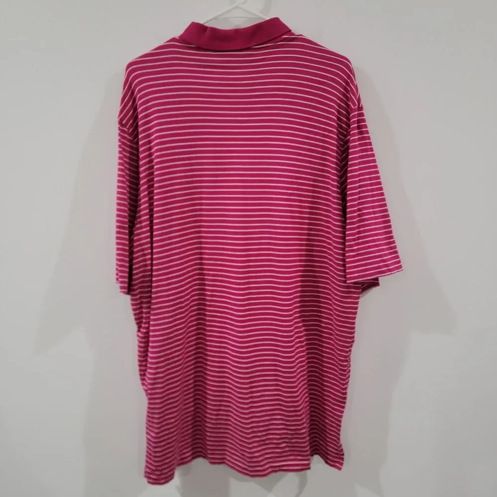Vintage Polo Golf Ralph Lauren Shirt Size Large Striped Pink White Preppy Pima‎